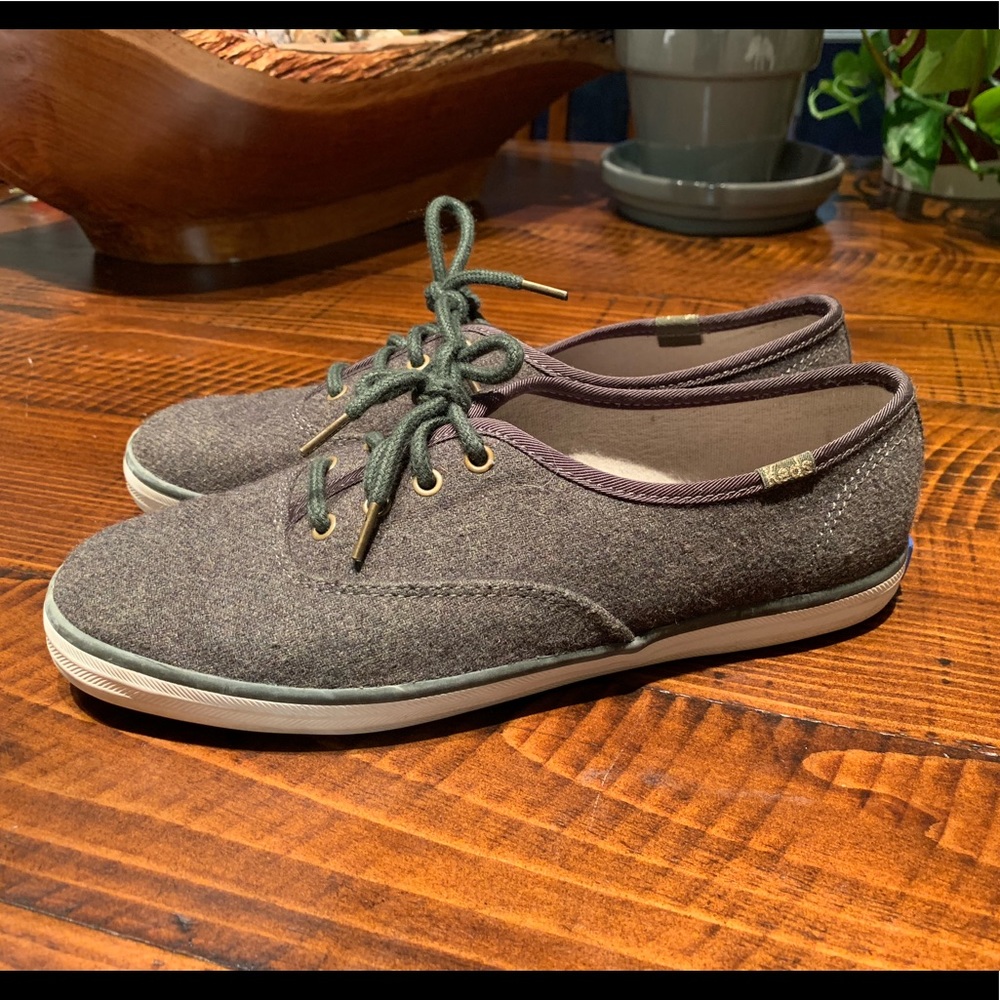 Keds Champion Olive Green Wool Sneaker